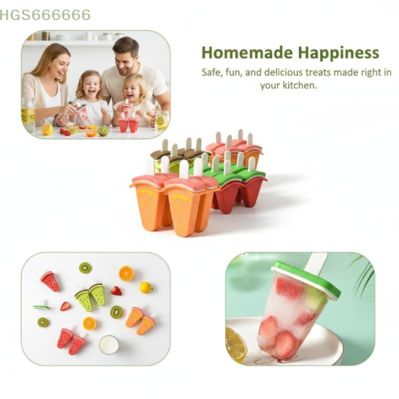 DIY Ice Cream Mold 4 6 Grids S - Homemade Food Snacks incelemesi ve fiyatı