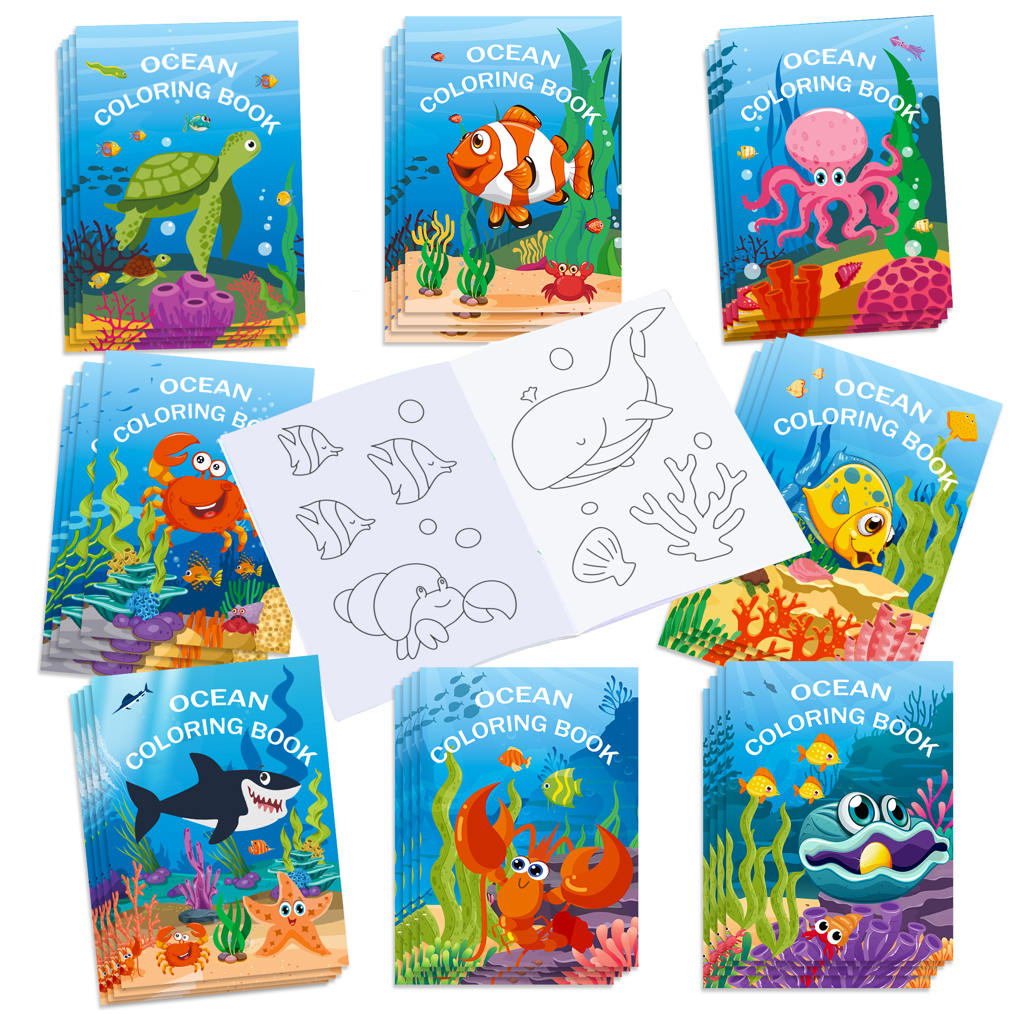 16pcs Cartoon Underwater World - Food And Snacks Coloring Book Bold And Easy incelemesi ve fiyatı