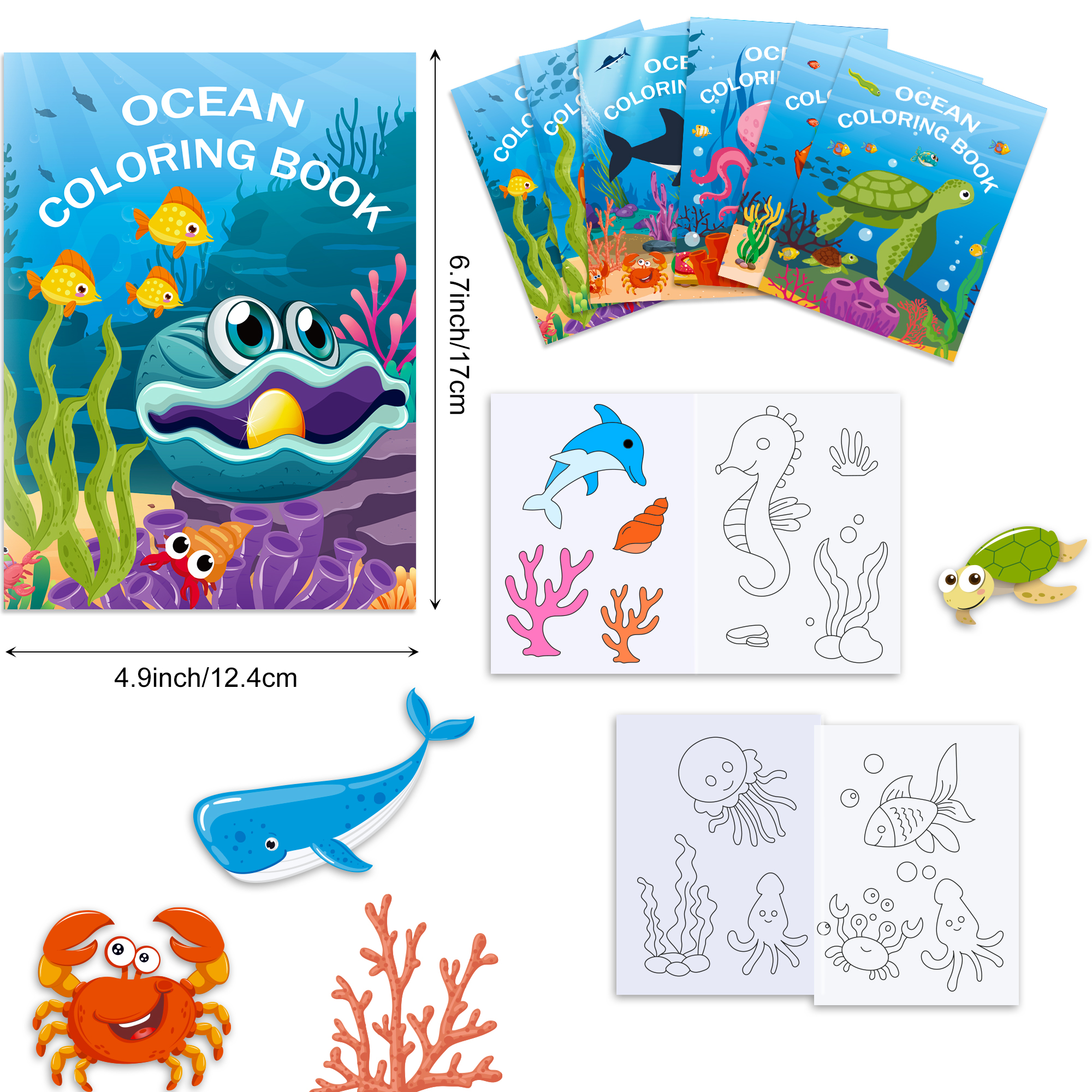 16pcs Cartoon Underwater World - Food And Snacks Coloring Book Bold And Easy incelemesi ve fiyatı