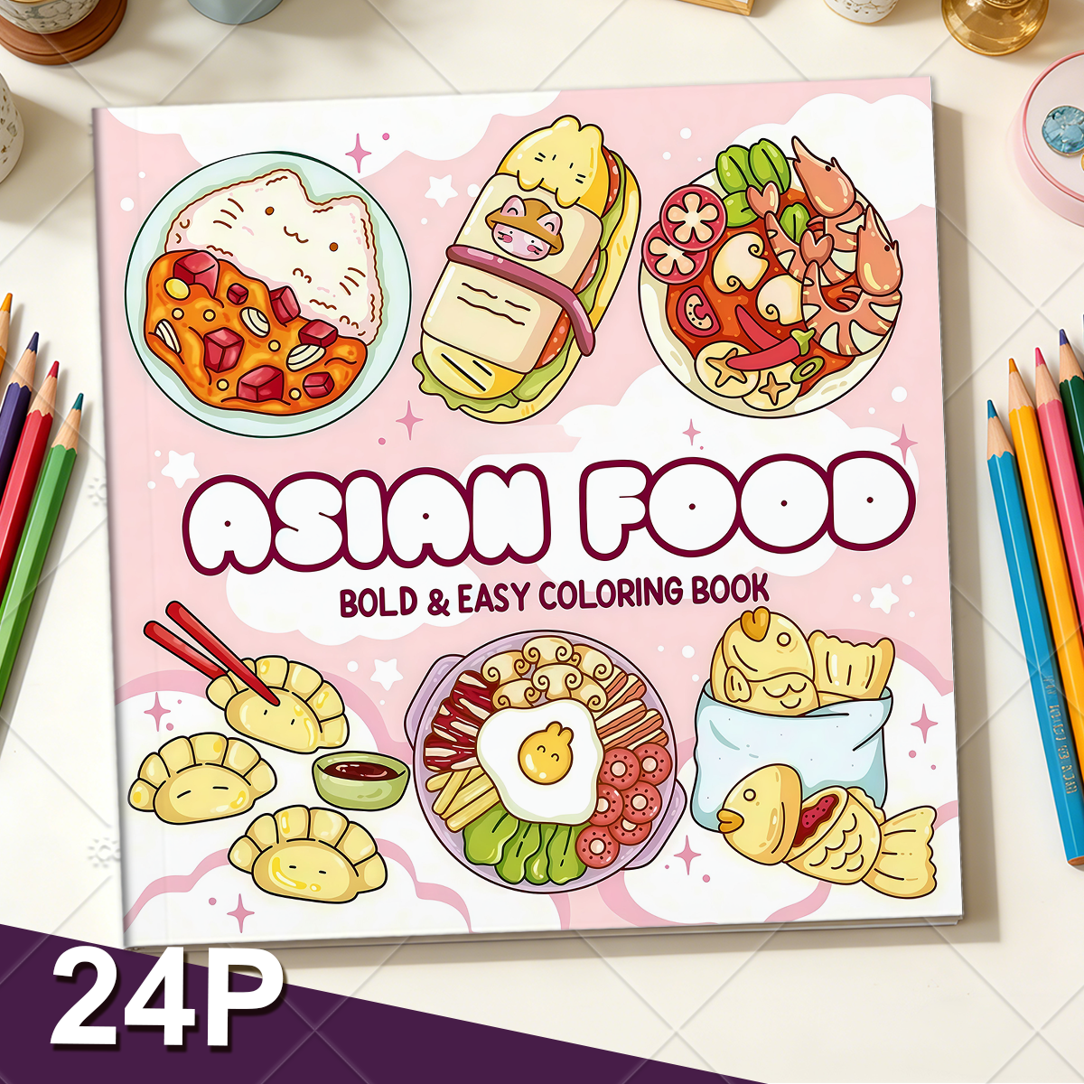 ASIAN Food Bold-easy Patterns  - Food And Snacks Coloring Book Bold And Easy incelemesi ve fiyatı