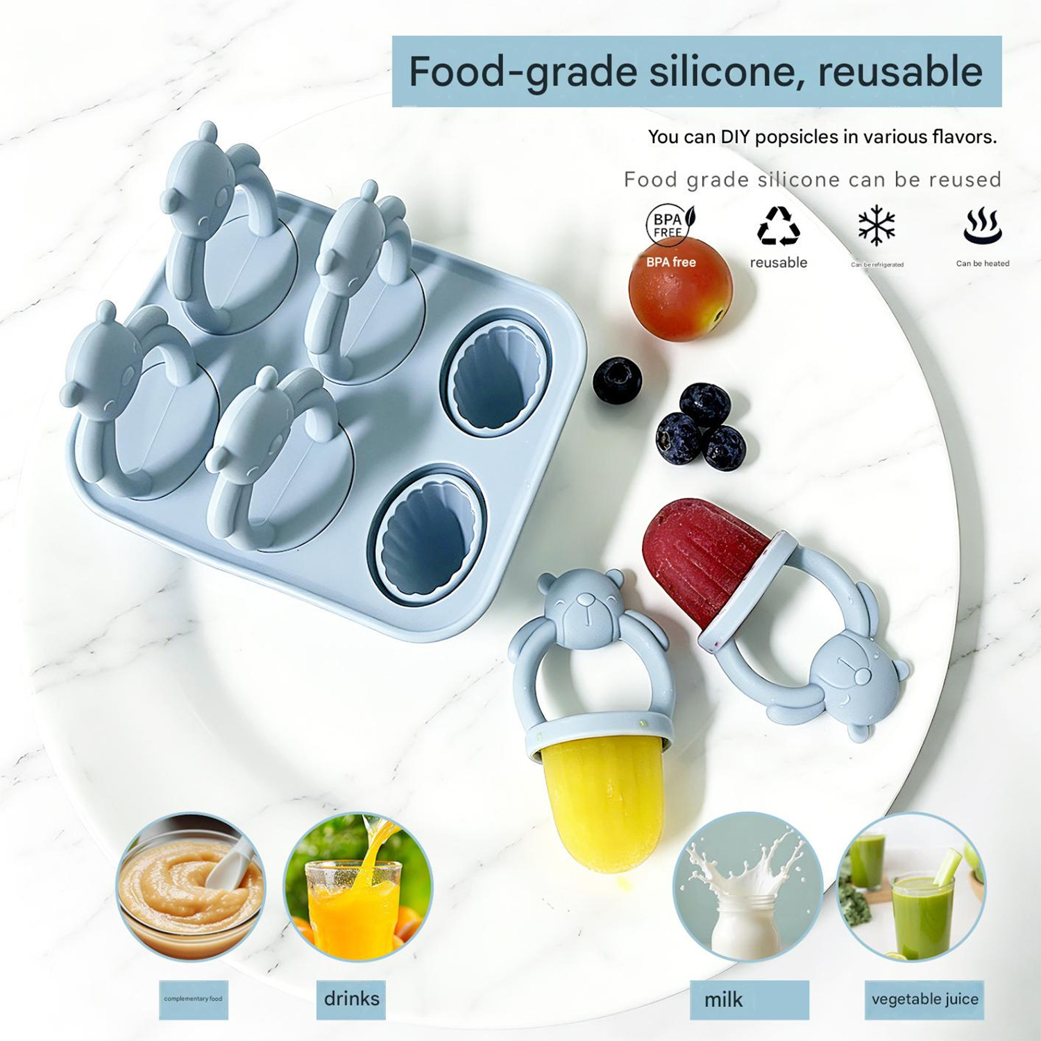 6-compartment silicone bear po - Homemade Food Snacks incelemesi ve fiyatı