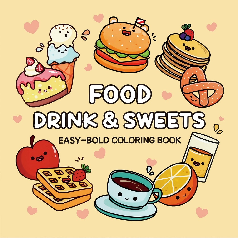 Food Drink & Sweets Easy-bold  - Food And Snacks Coloring Book Bold And Easy incelemesi ve fiyatı