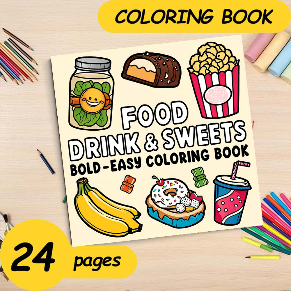 FOOD DRINK & SWEETS BOLD-EASY  - Food And Snacks Coloring Book Bold And Easy incelemesi ve fiyatı
