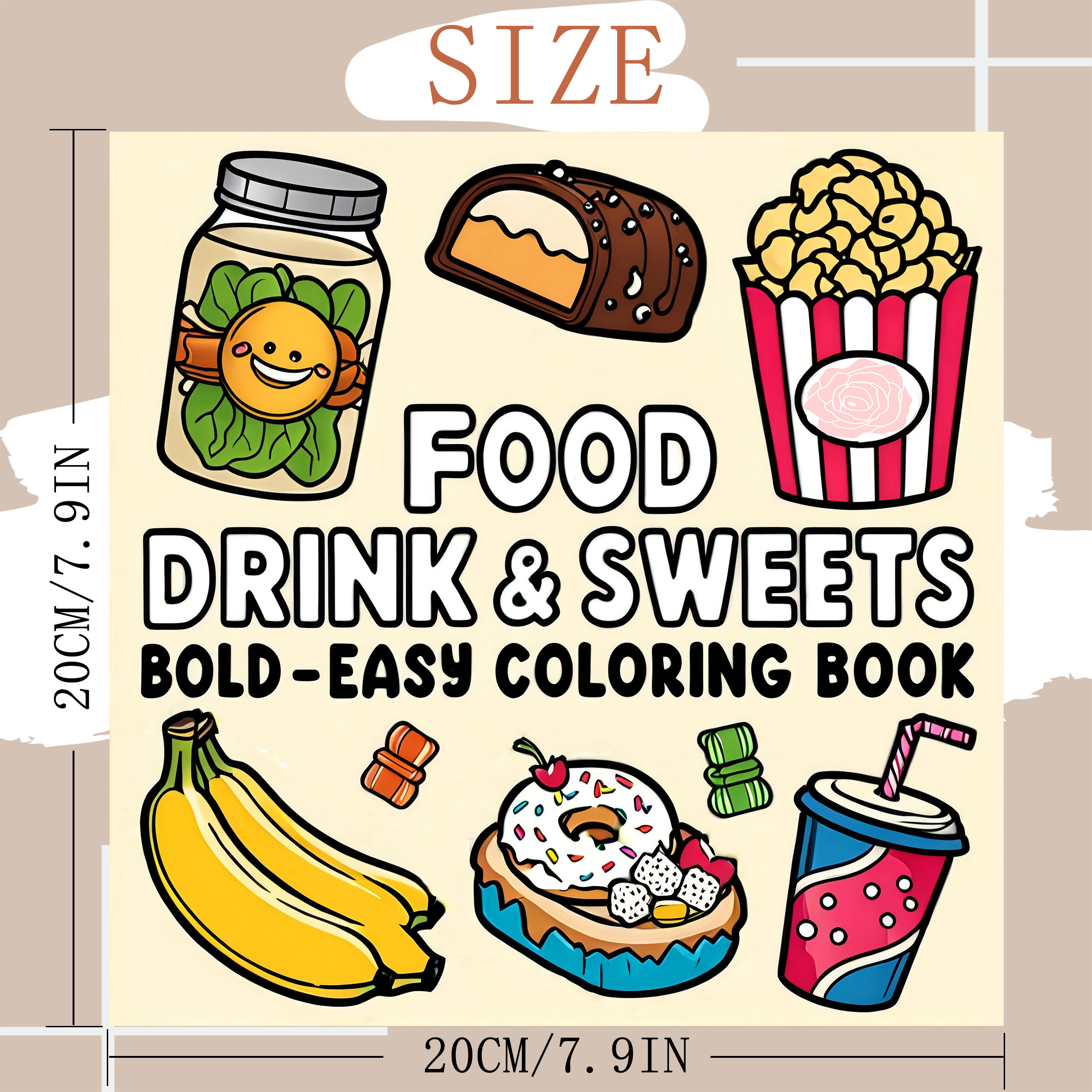 FOOD DRINK & SWEETS BOLD-EASY  - Food And Snacks Coloring Book Bold And Easy incelemesi ve fiyatı