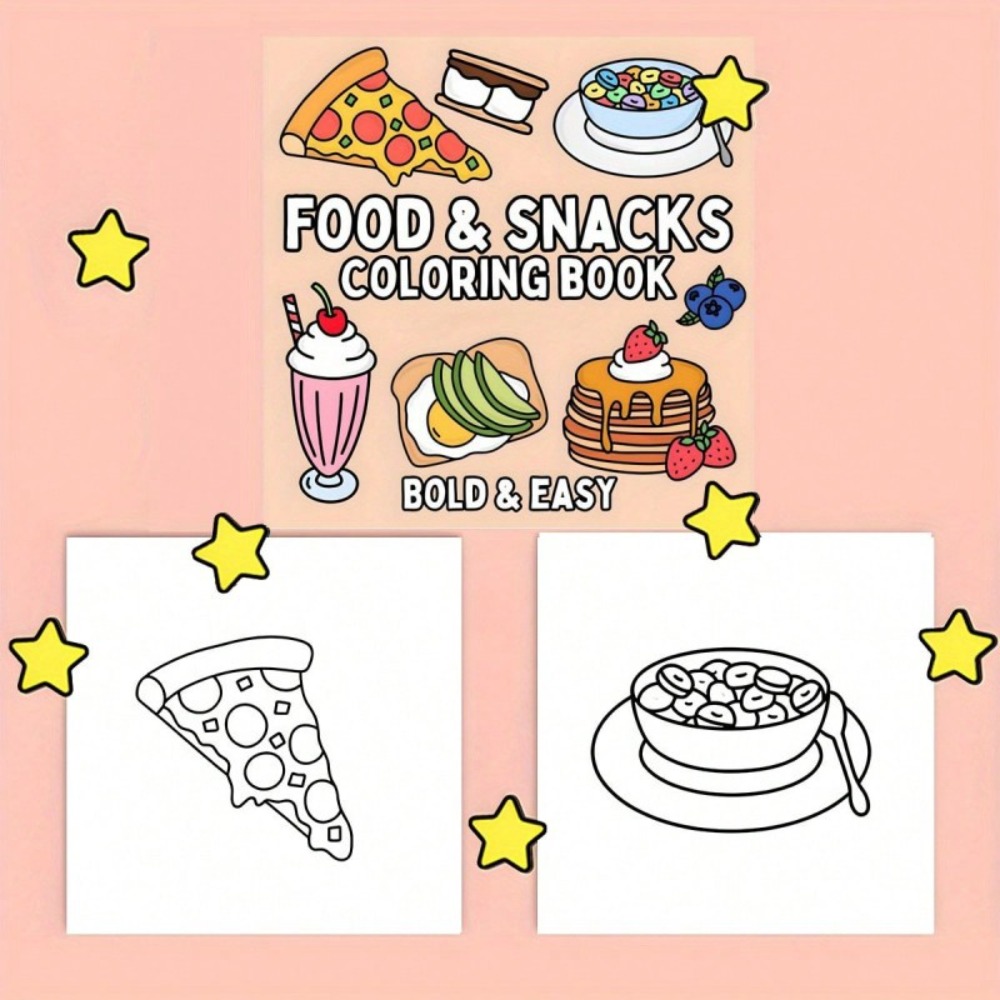 Food and Snacks Coloring Book  - Food And Snacks Coloring Book Bold And Easy incelemesi ve fiyatı